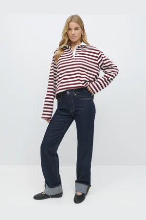 Gina Tricot Full length jeans - mid waist jeans - Blåt - 32 - Dame