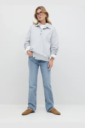 Gina Tricot Mid straight jeans - Straight jeans - Blåt - 34 - Dame