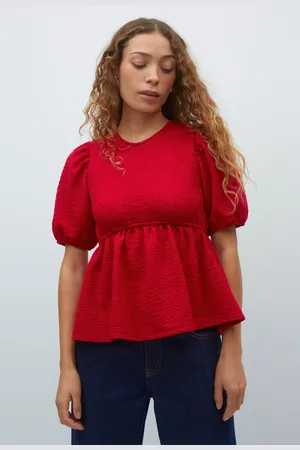 Gina Tricot Tie back top - Toppe - Rødt - XS - Dame