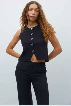 Gina Tricot Fine knitted vest - Veste - Sort - XS - Dame