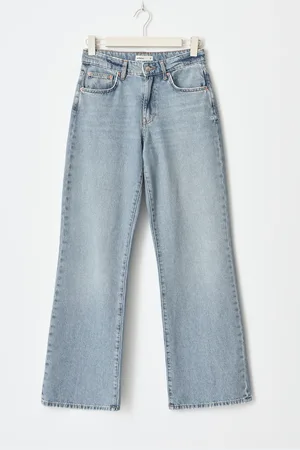 Gina Tricot Perfect wide tall jeans - wide jeans - Blåt - 32 - Dame