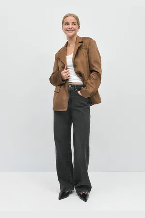 Gina Tricot Perfect wide jeans - wide jeans - Sort - 32 - Dame