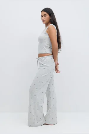 Gina Tricot Homewear pointelle trousers - pyjamasser - Grå - XS - Dame