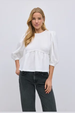 Gina Tricot Peplum blouse - Bluser - Hvid - XS - Dame
