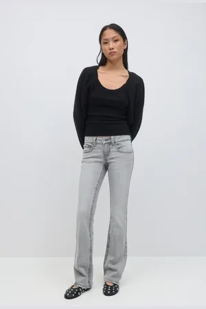 Gina Tricot Y2k low bootcut jeans - Flare & bootcut jeans - Grå - 32 - Dame