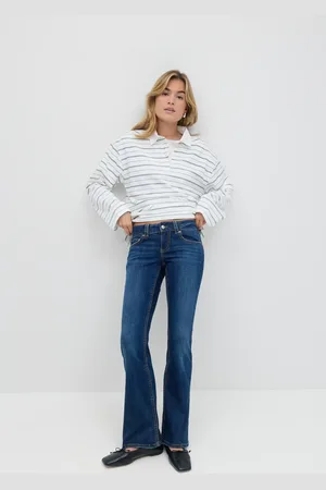 Gina Tricot Y2k low bootcut jeans - Low waist jeans - Blåt - 32 - Dame