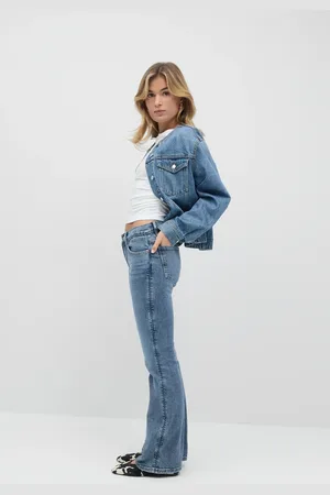 Gina Tricot Low waist bootcut jeans - Flare & bootcut jeans - Blåt - 32 - Dame