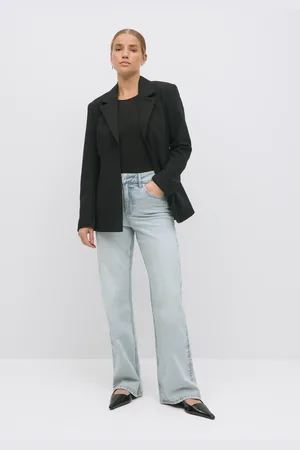 Gina Tricot Comfy wide jeans - wide jeans - Blåt - 32 - Dame