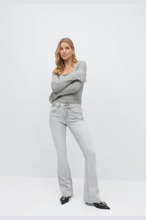 Gina Tricot Low waist bootcut jeans - Low waist jeans - Grå - 32 - Dame