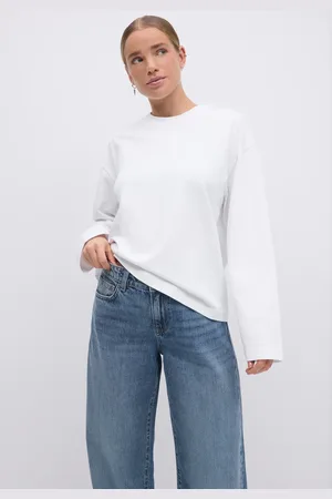 Gina Tricot Basic long sleeve tee - Langærmede toppe - Hvid - XL - Dame