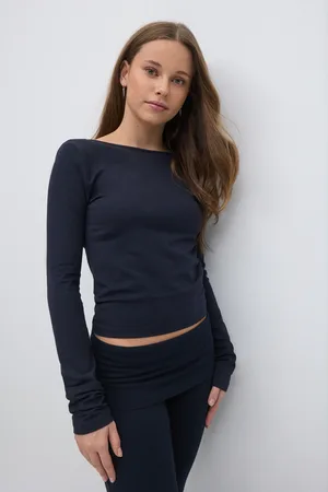 Gina Tricot Y open back top - overdele - Blåt - 134/140 - Pige