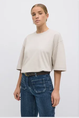 Gina Tricot Basic boxy tee - t-shirts - Grå - XXS - Dame