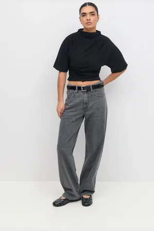 Gina Tricot Drapy top - Toppe - Sort - XS - Dame
