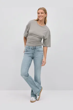 Gina Tricot Low waist bootcut jeans - Low waist jeans - Blåt - 32 - Dame