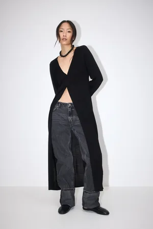 Gina Tricot Remade fold up jeans - Low waist jeans - Sort - 32 - Dame