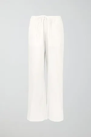Gina Tricot Tall linen blend trousers - Hørbukser - Hvid - XS - Dame