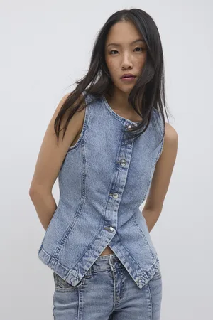 Gina Tricot Tailored denim vest - Veste - Blåt - XS - Dame