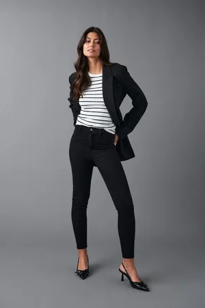 Gina Tricot Molly high waist jeans - Highwaist jeans - Sort - XS - Dame
