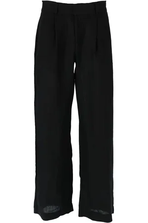 Gina Tricot Petite linen trousers - Hørbukser - Sort - XS - Dame