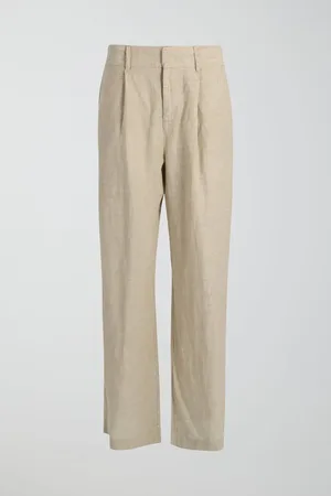 Gina Tricot Tall linen trousers - Hørbukser - Hvid - XS - Dame