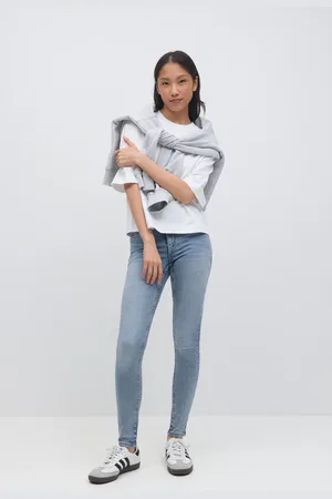 Gina Tricot Molly high waist jeans - Highwaist jeans - Blåt - XS - Dame