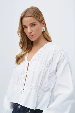 Gina Tricot Tie blouse - Bluser - Hvid - XS - Dame