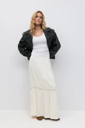 Gina Tricot Maxi skirt - lange nederdele - Hvid - XS - Dame