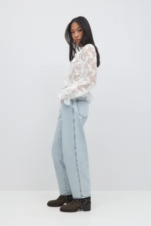 Gina Tricot Barrel jeans - Highwaist jeans - Blåt - 32 - Dame