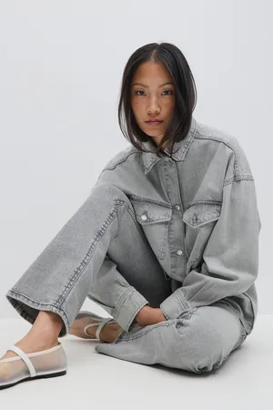 Gina Tricot Oversize denim shirt - Denim-skjorter - Grå - XS - Dame