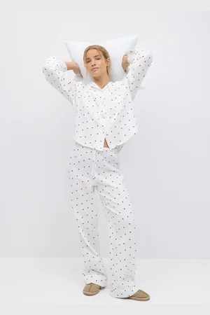 Gina Tricot Gauze pyjamas trousers - pyjamasser - Hvid - XS - Dame
