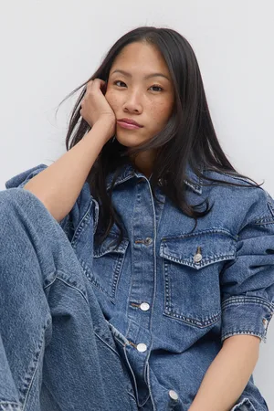 Gina Tricot Oversize denim shirt - Denim-skjorter - Blåt - XS - Dame