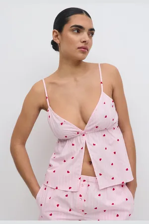 Gina Tricot Poplin pyjamas singlet - pyjamasser - Pink - XS - Dame