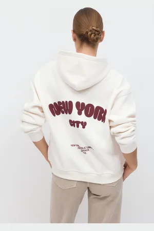 Gina Tricot Oversized print hoodie - hoodies - Hvid - XS - Dame