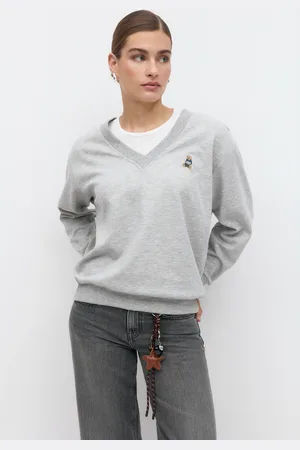 Gina Tricot V-neck sweater - Collegetrøjer - Grå - XS - Dame