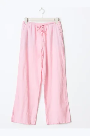 Gina Tricot Tall linen blend trousers - Hørbukser - Pink - XS - Dame
