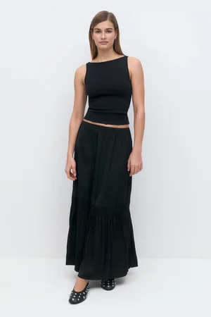 Gina Tricot Maxi skirt - lange nederdele - Sort - XS - Dame