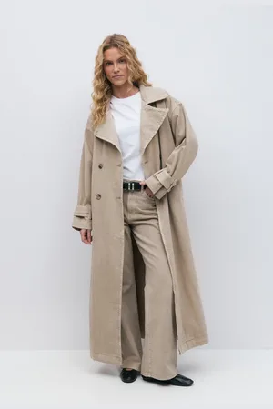 Gina Tricot Long denim trench - trenchcoats - beige - S/M - Dame
