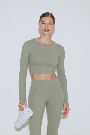 Gina Tricot Yoga twist top - Langærmede toppe - Grønt - XS - Dame