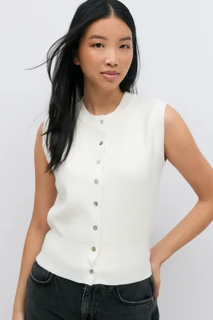 Gina Tricot Knitted vest - Veste - Hvid - XS - Dame