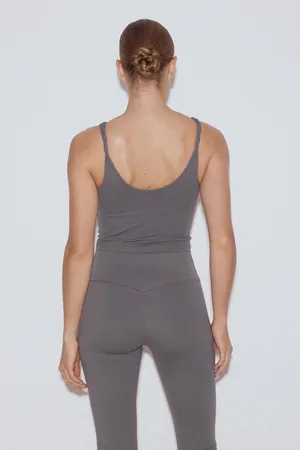 Gina Tricot Yoga twist singlet - Toppe uden ærmer - Grå - XS - Dame
