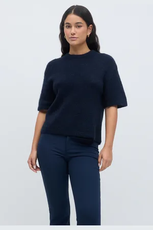 Gina Tricot Knitted top - Striktrøjer - Blåt - XS - Dame