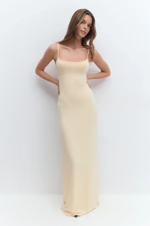 Gina Tricot Maxi slip dress - Lange kjoler - Gult - XS - Dame