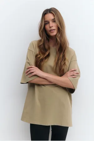 Gina Tricot Basic oversized tee - t-shirts - Grønt - XS - Dame