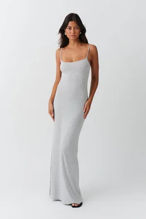 Gina Tricot Maxi slip dress - Lange kjoler - Grå - XXS - Dame