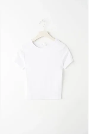 Gina Tricot Basic tight top - t-shirts - Hvid - XXS - Dame
