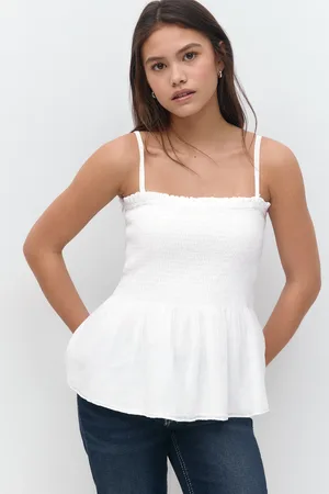 Gina Tricot Y one layer multi top - overdele - Hvid - 134/140 - Pige