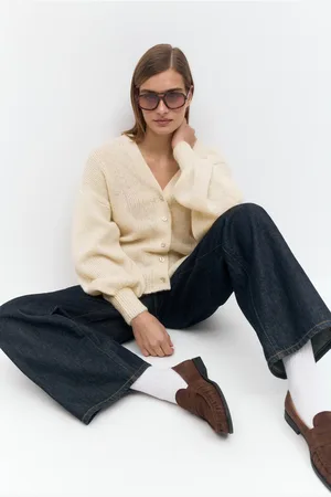 Gina Tricot Chunky knitted cardigan - Cardigans - Gult - S - Dame
