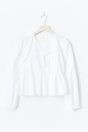 Gina Tricot Y puff sleeve blouse - overdele - Hvid - 134/140 - Pige