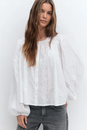 Gina Tricot Anglaise blouse - Bluser - Hvid - XS - Dame