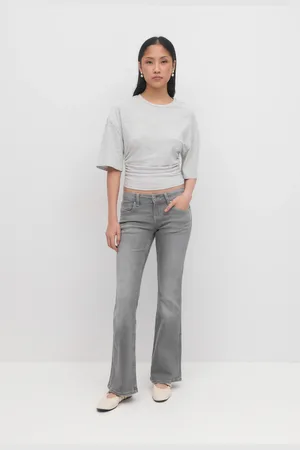 Gina Tricot Ultra low bootcut jeans - Low waist jeans - Grå - 32 - Dame